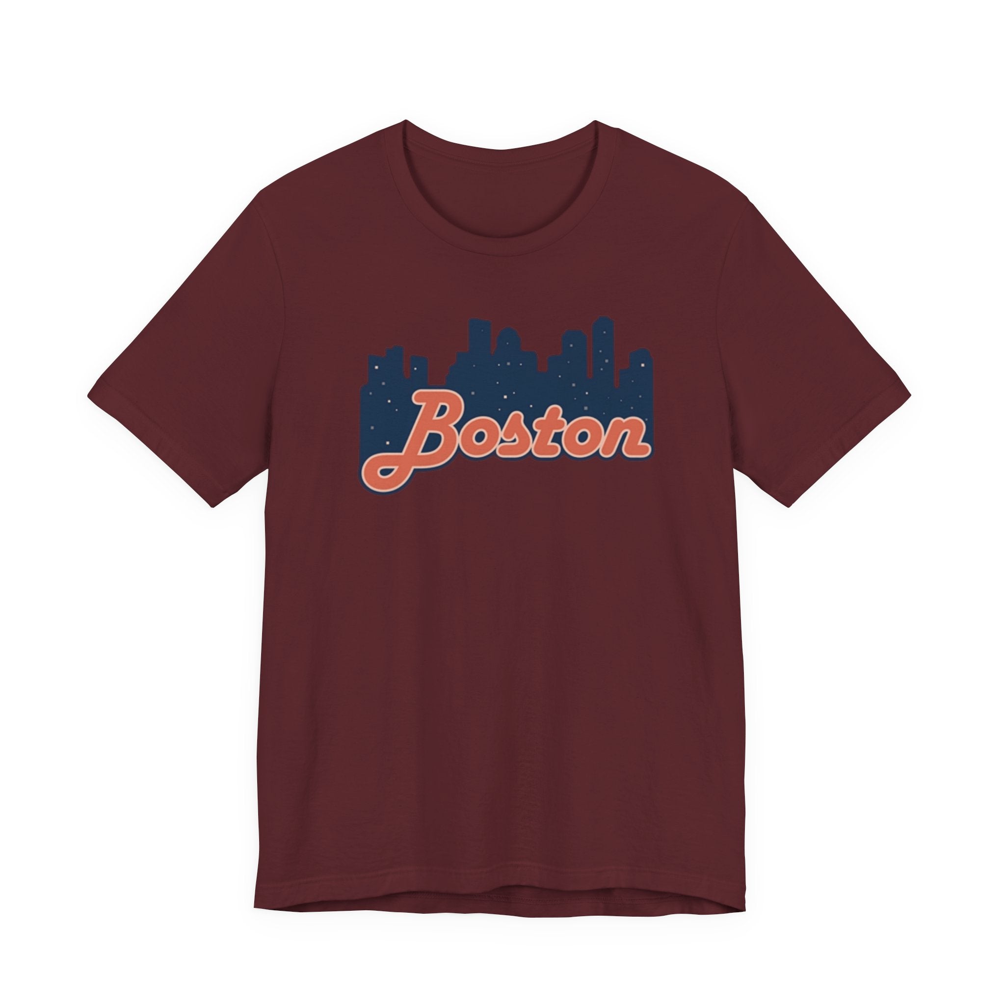 Boston Skyline Tee — Vintage Script City Skyline T-Shirt