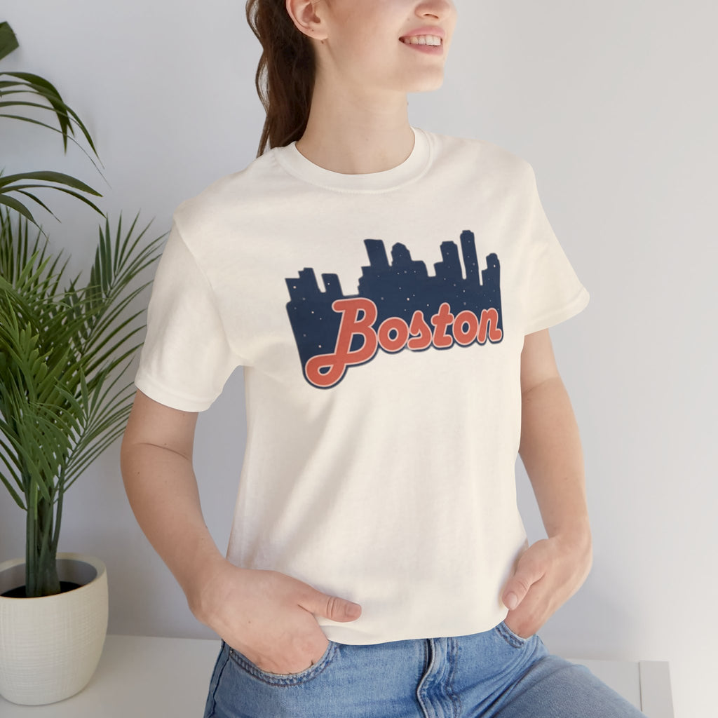Boston Skyline Tee — Vintage Script City Skyline T-Shirt