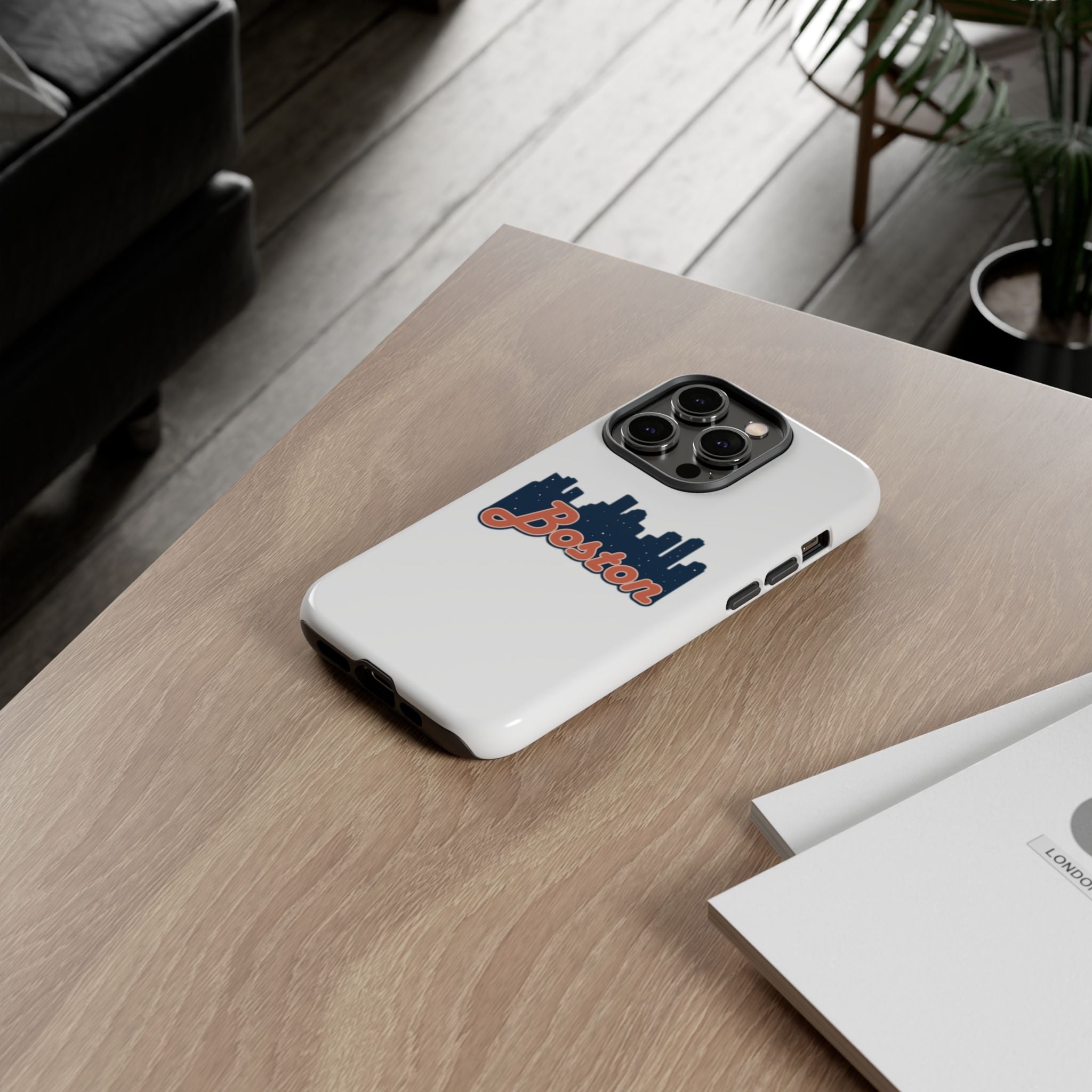 Boston Skyline Tough Phone Case — Vintage Script City Silhouette