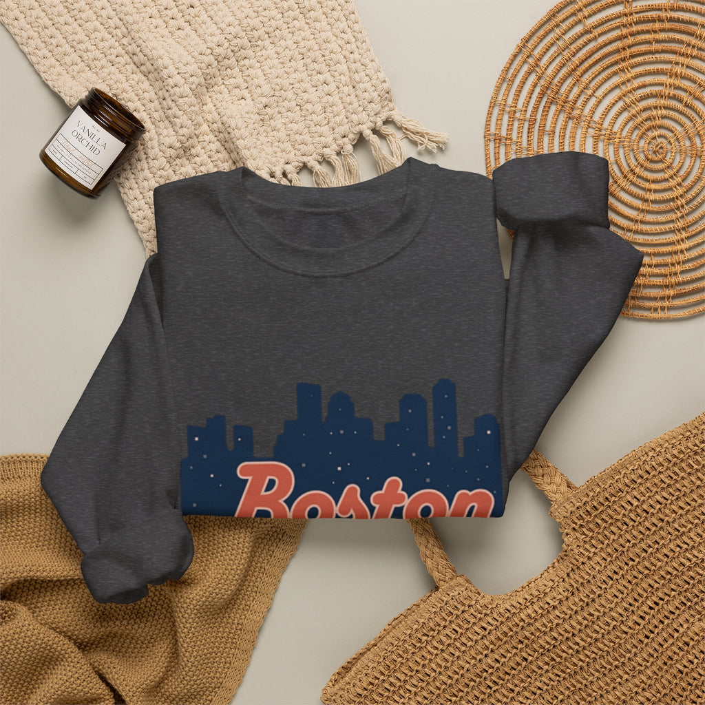 Boston Skyline Sweatshirt – Retro Script City Crewneck
