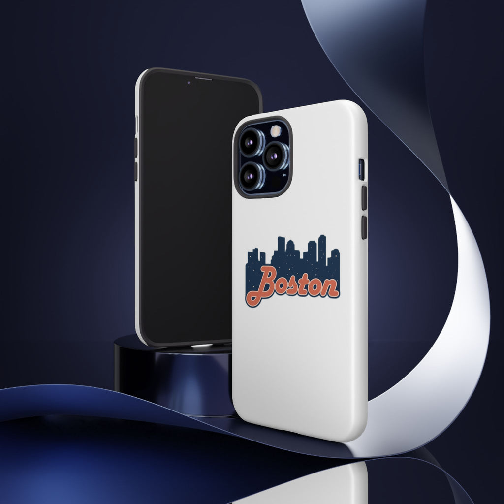 Boston Skyline Tough Phone Case — Vintage Script City Silhouette