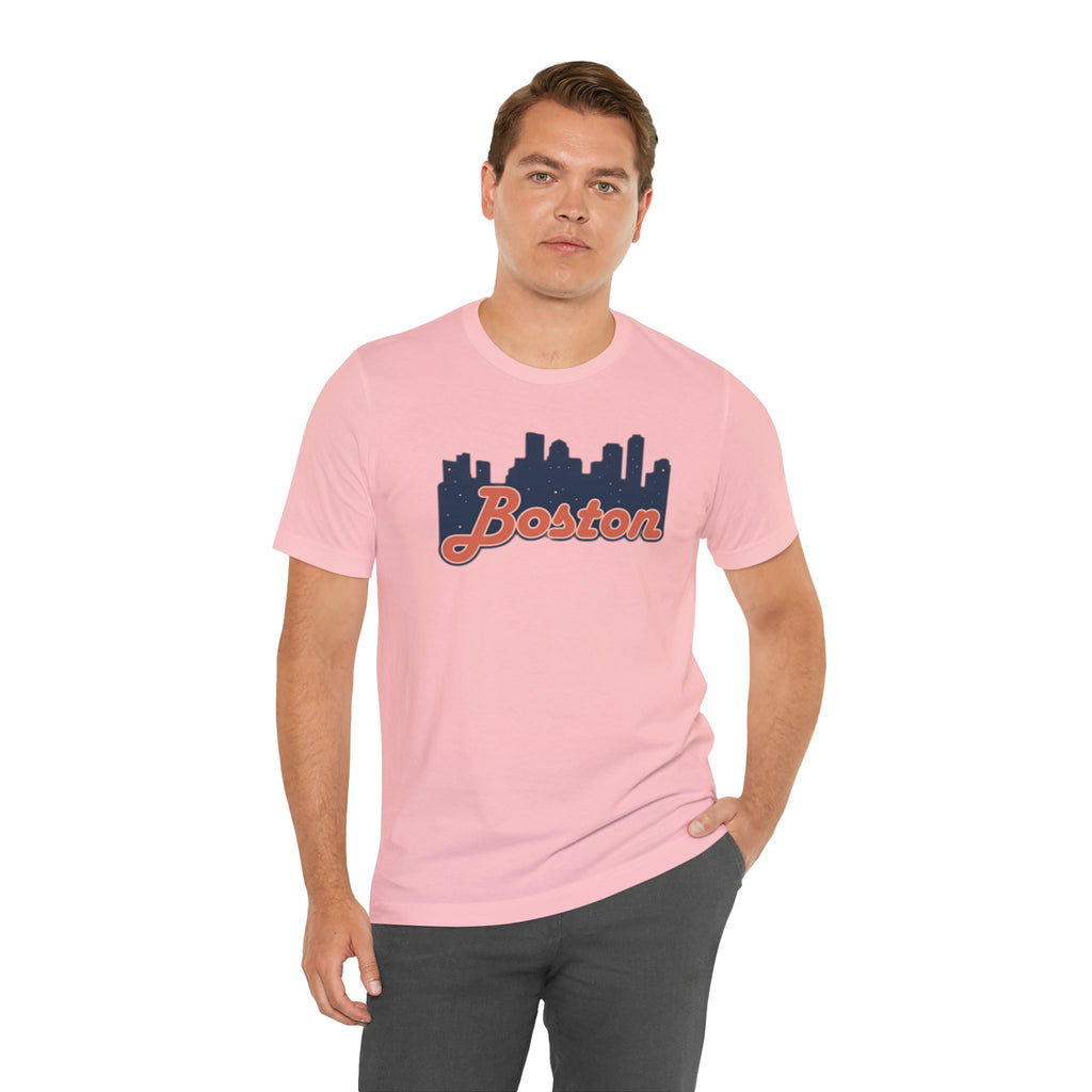 Boston Skyline Tee — Vintage Script City Skyline T-Shirt