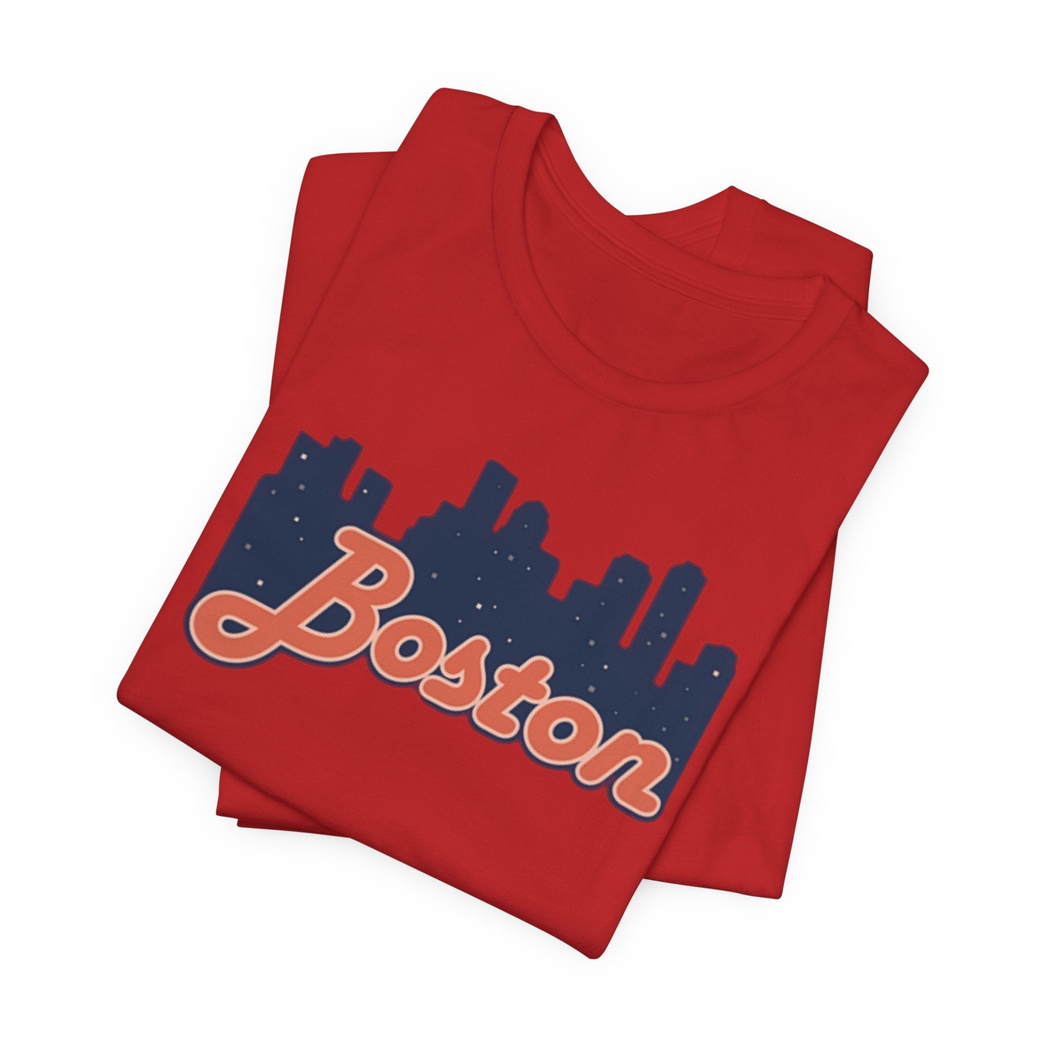 Boston Skyline Tee — Vintage Script City Skyline T-Shirt