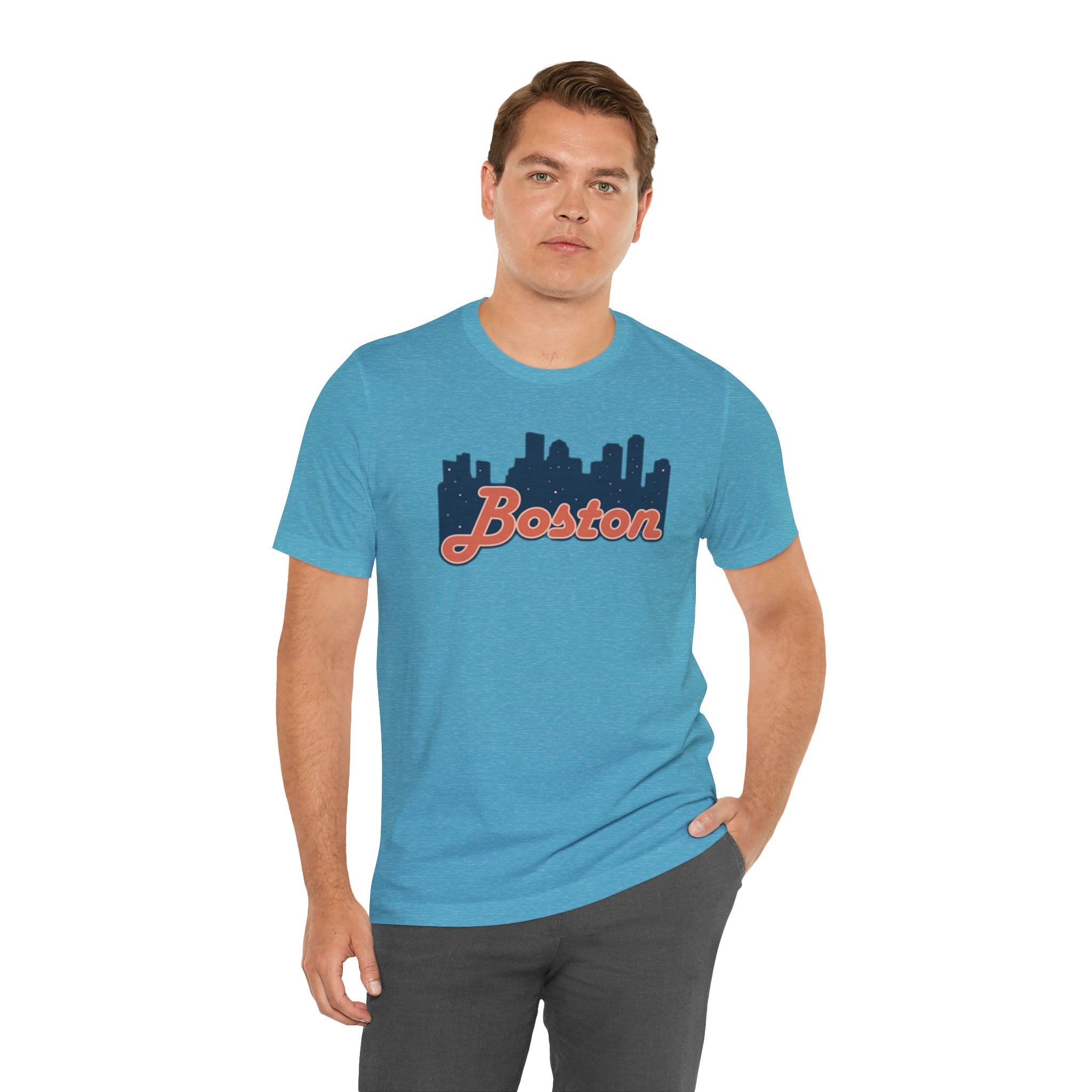 Boston Skyline Tee — Vintage Script City Skyline T-Shirt