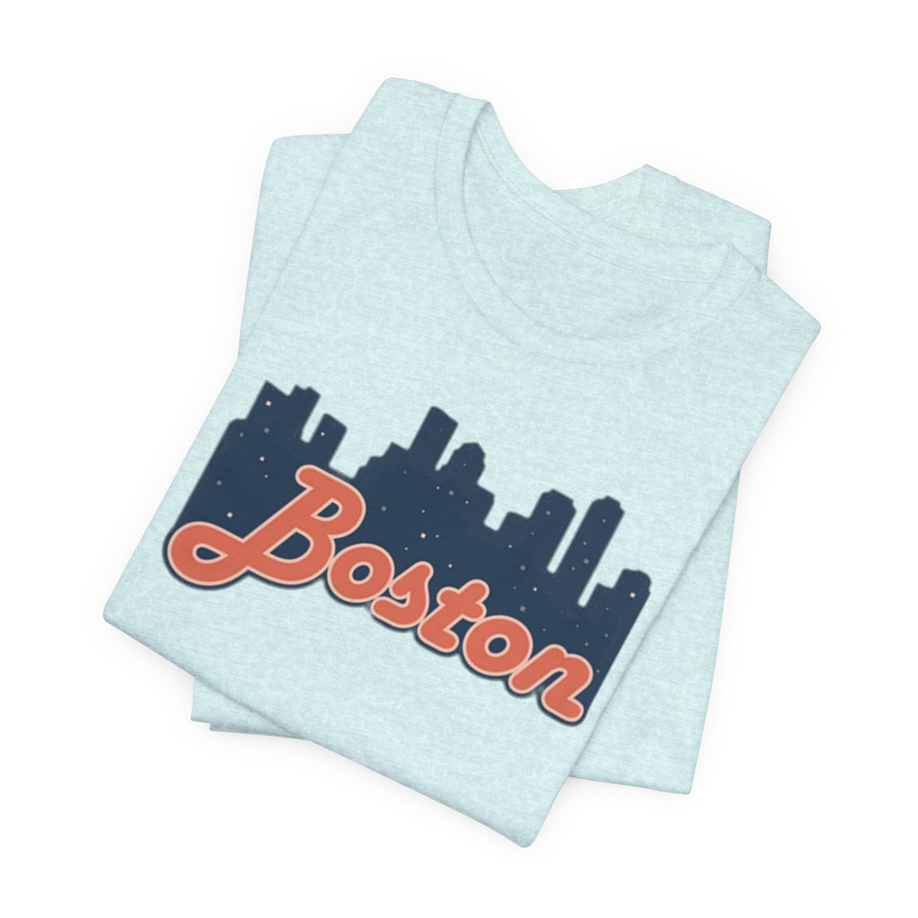 Boston Skyline Tee — Vintage Script City Skyline T-Shirt
