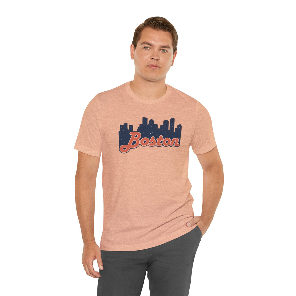 Boston Skyline Tee — Vintage Script City Skyline T-Shirt