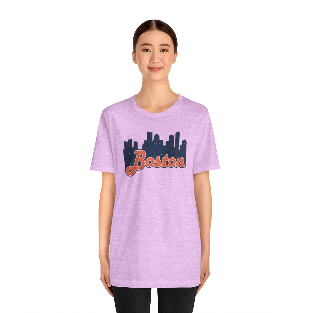 Boston Skyline Tee — Vintage Script City Skyline T-Shirt