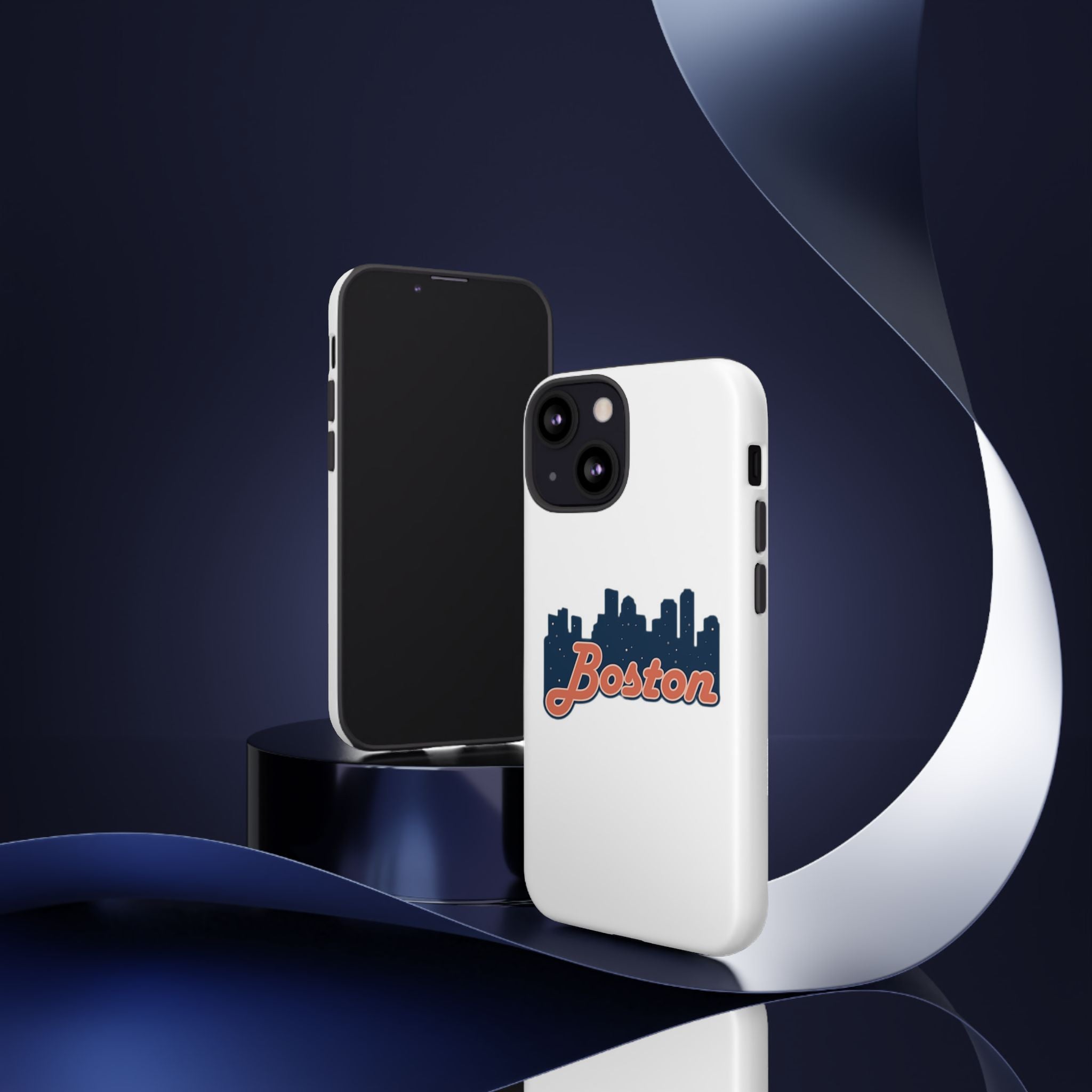 Boston Skyline Tough Phone Case — Vintage Script City Silhouette