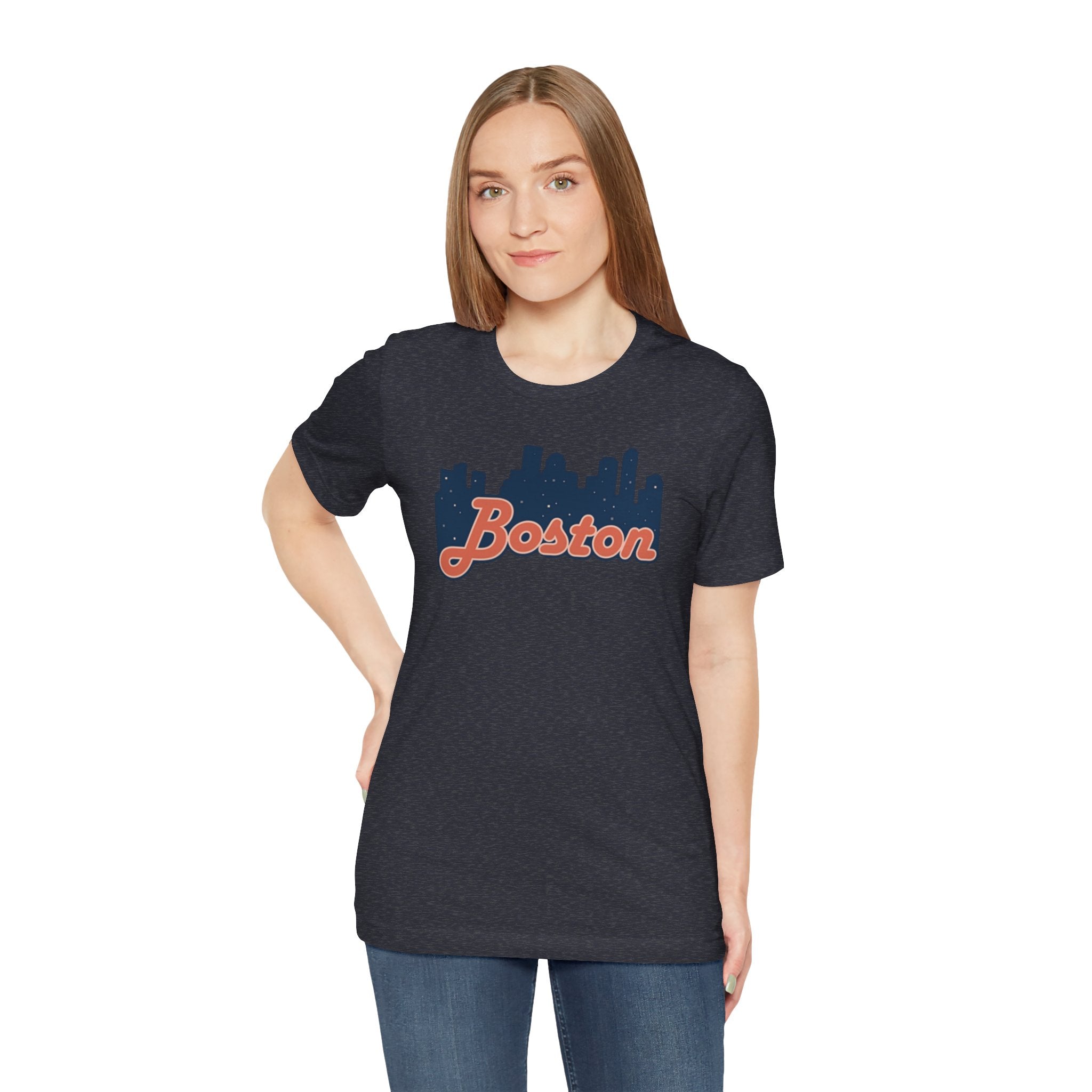 Boston Skyline Tee — Vintage Script City Skyline T-Shirt