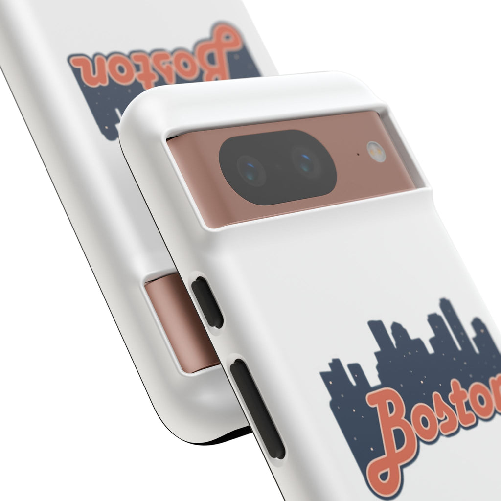 Boston Skyline Tough Phone Case — Vintage Script City Silhouette