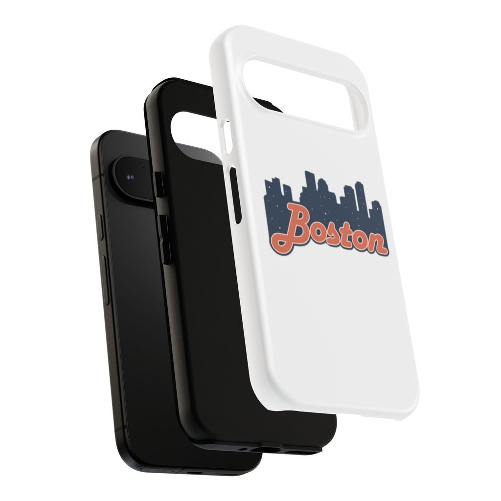 Boston Skyline Tough Phone Case — Vintage Script City Silhouette
