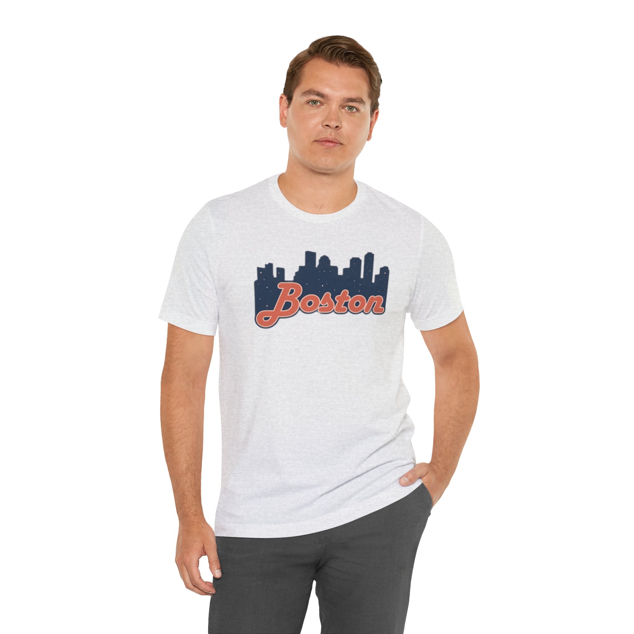 Boston Skyline Tee — Vintage Script City Skyline T-Shirt