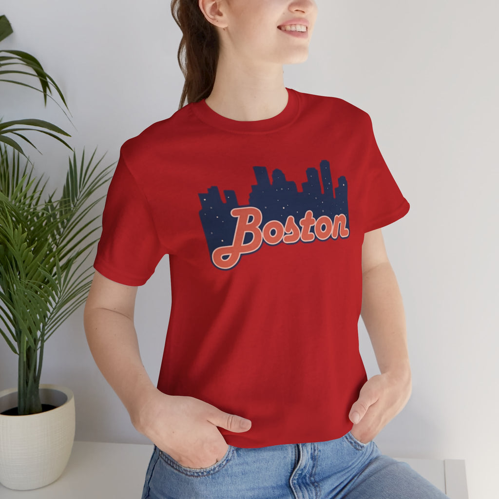 Boston Skyline Tee — Vintage Script City Skyline T-Shirt