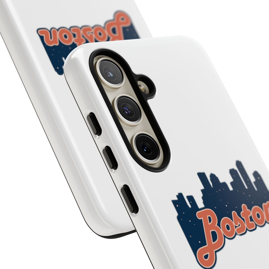Boston Skyline Tough Phone Case — Vintage Script City Silhouette