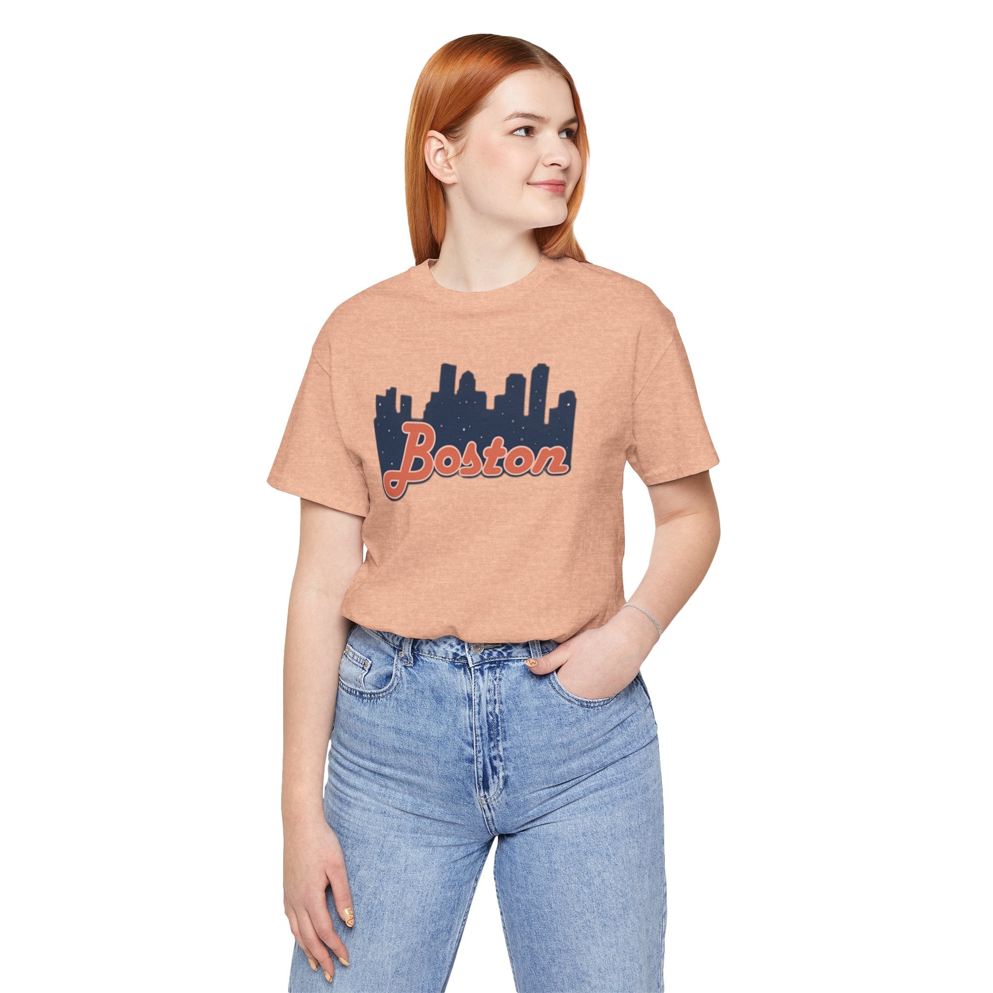 Boston Skyline Tee — Vintage Script City Skyline T-Shirt