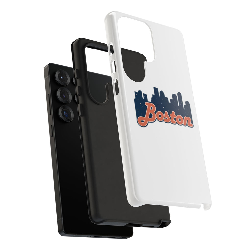 Boston Skyline Tough Phone Case — Vintage Script City Silhouette