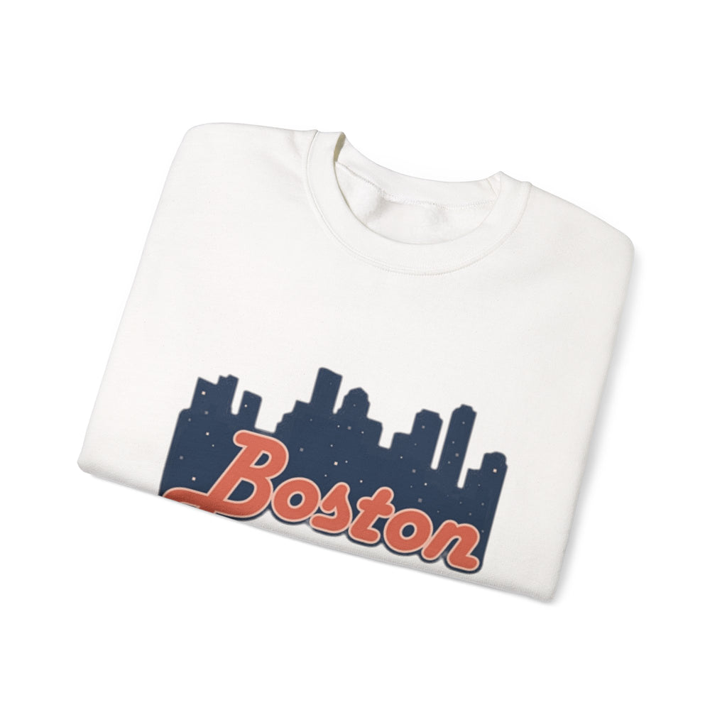 Boston Skyline Sweatshirt – Retro Script City Crewneck