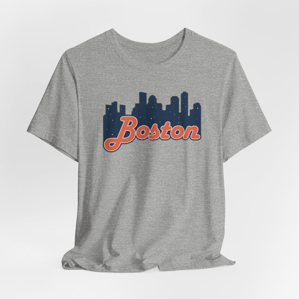 Boston Skyline Tee — Vintage Script City Skyline T-Shirt