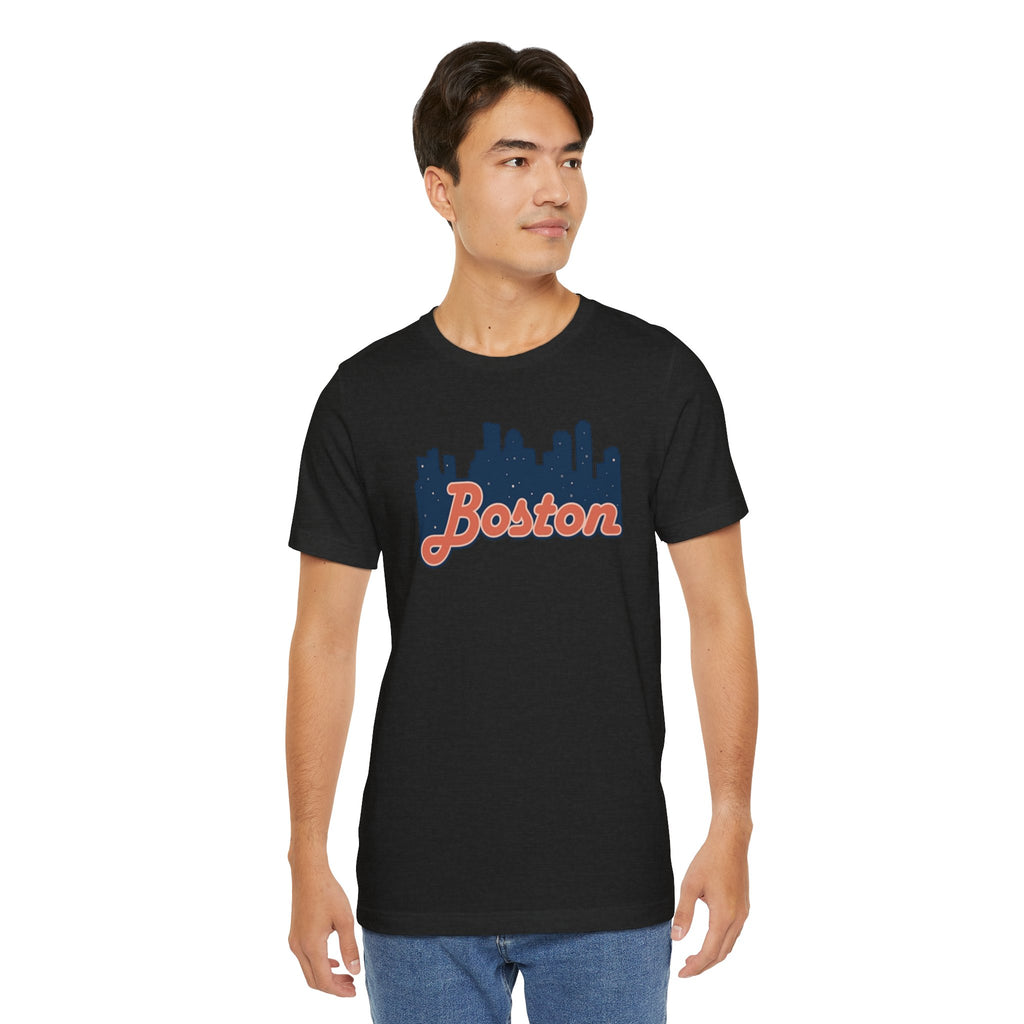 Boston Skyline Tee — Vintage Script City Skyline T-Shirt