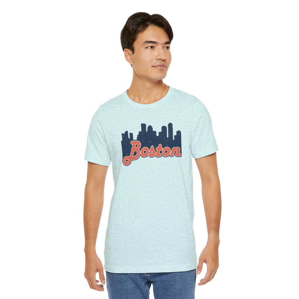 Boston Skyline Tee — Vintage Script City Skyline T-Shirt