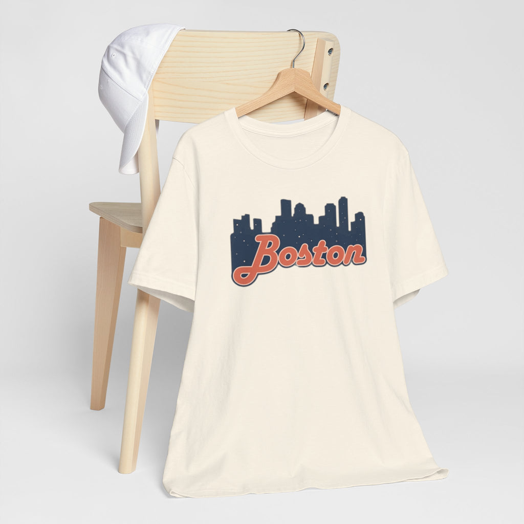 Boston Skyline Tee — Vintage Script City Skyline T-Shirt