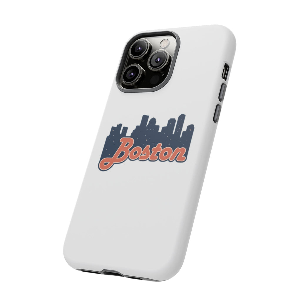 Boston Skyline Tough Phone Case — Vintage Script City Silhouette
