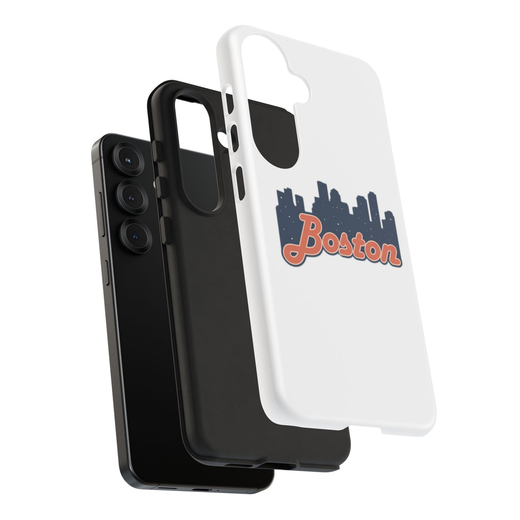 Boston Skyline Tough Phone Case — Vintage Script City Silhouette