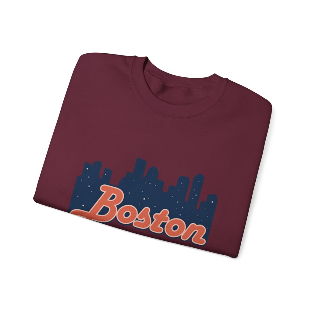 Boston Skyline Sweatshirt – Retro Script City Crewneck
