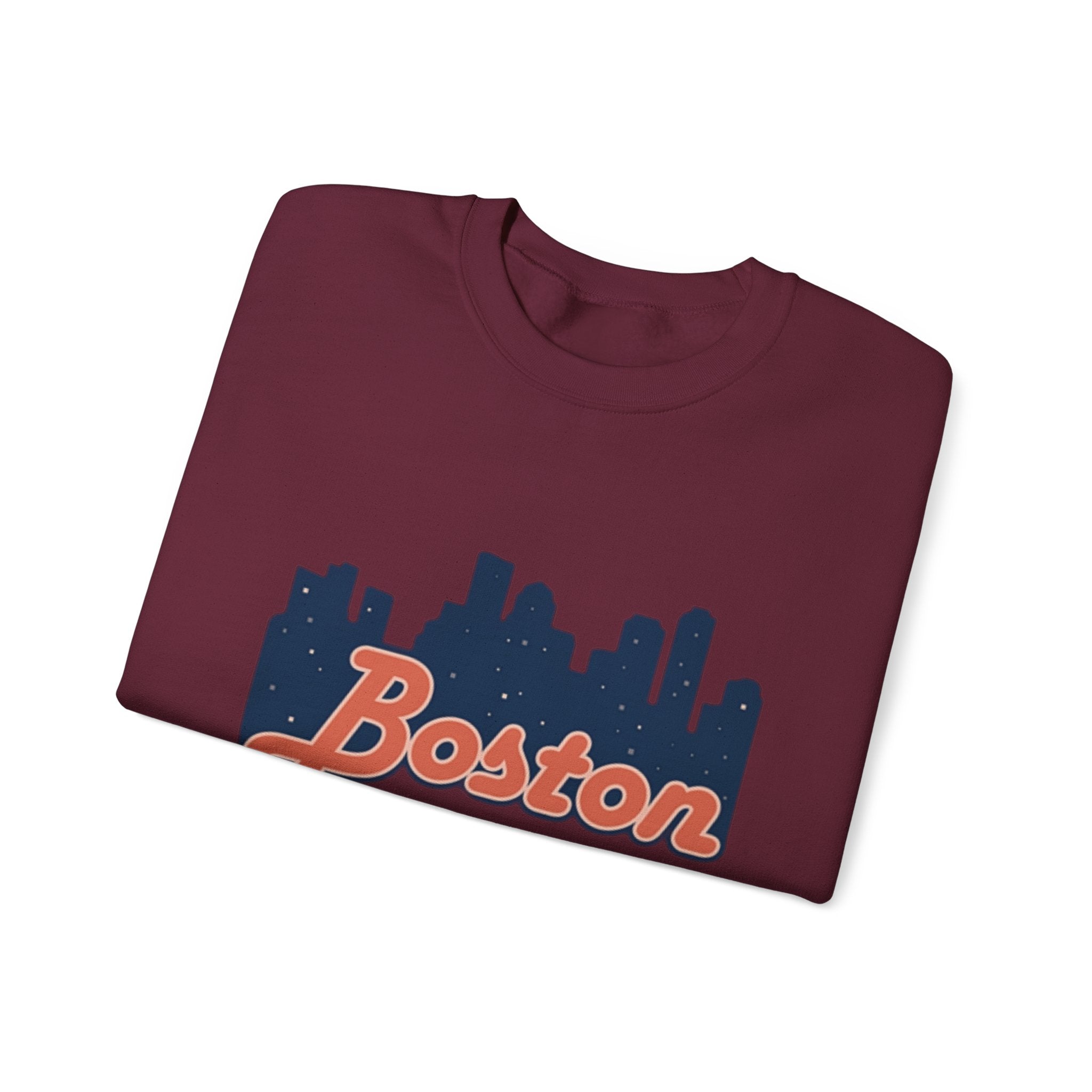 Boston Skyline Sweatshirt – Retro Script City Crewneck