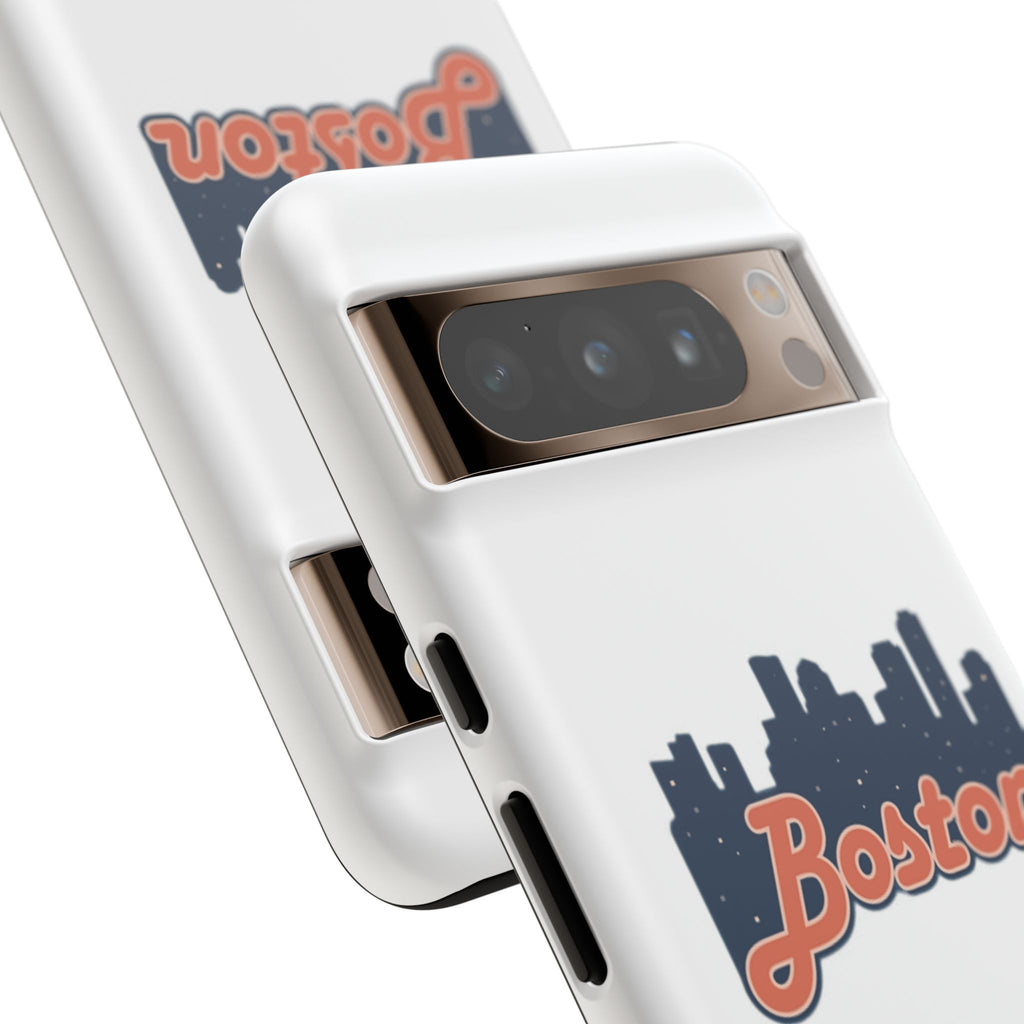 Boston Skyline Tough Phone Case — Vintage Script City Silhouette
