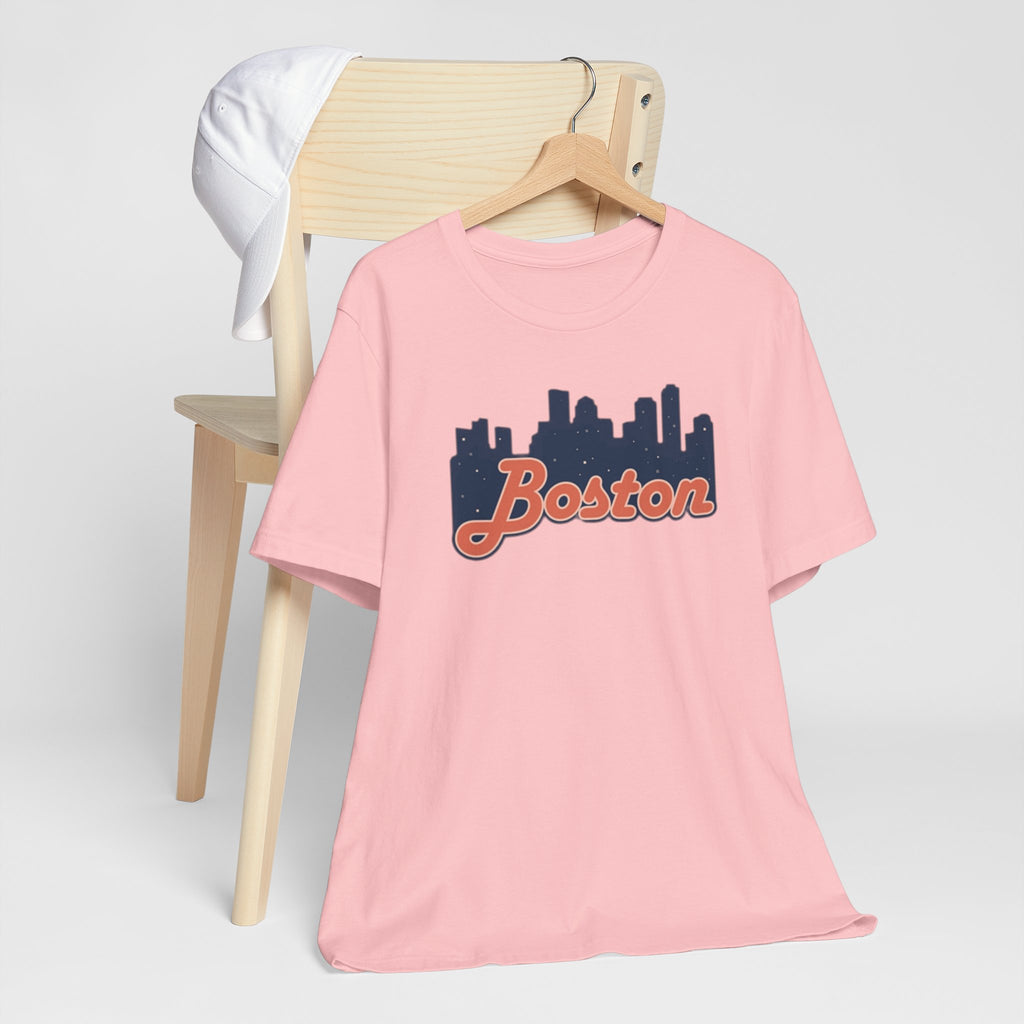 Boston Skyline Tee — Vintage Script City Skyline T-Shirt