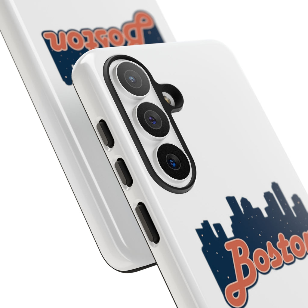 Boston Skyline Tough Phone Case — Vintage Script City Silhouette