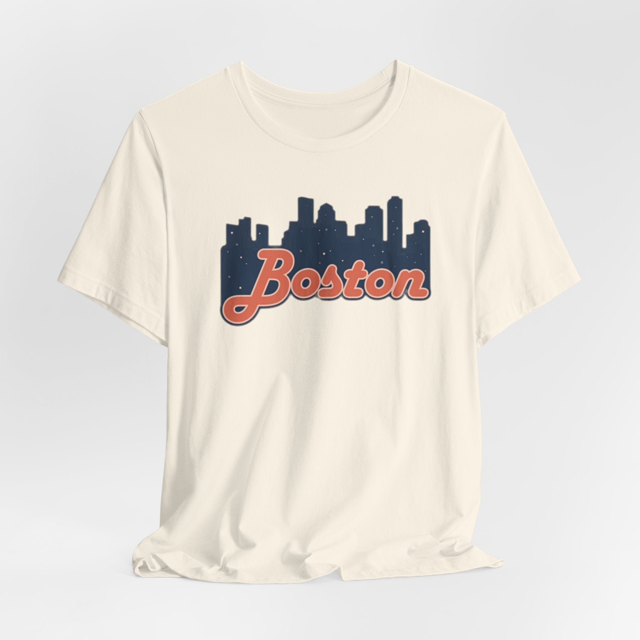 Boston Skyline Tee — Vintage Script City Skyline T-Shirt
