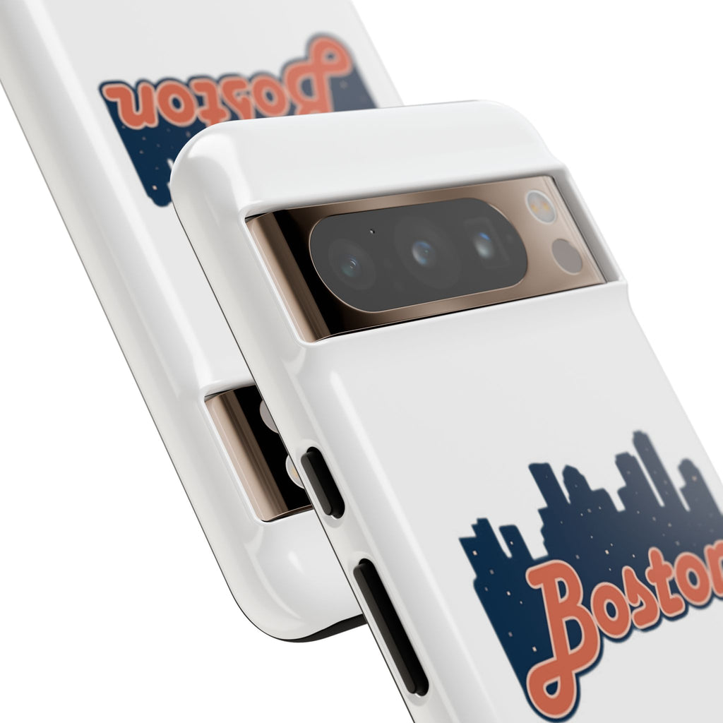 Boston Skyline Tough Phone Case — Vintage Script City Silhouette
