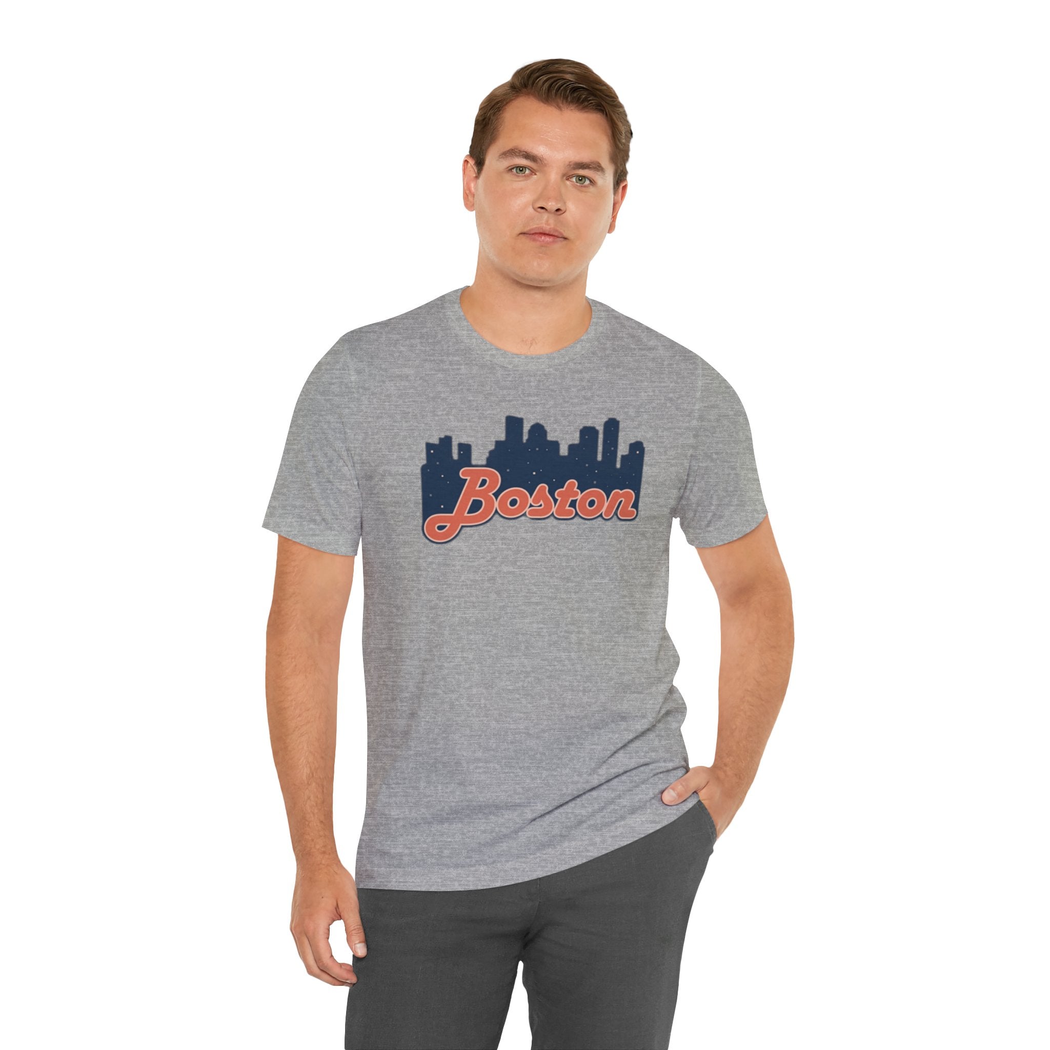 Boston Skyline Tee — Vintage Script City Skyline T-Shirt