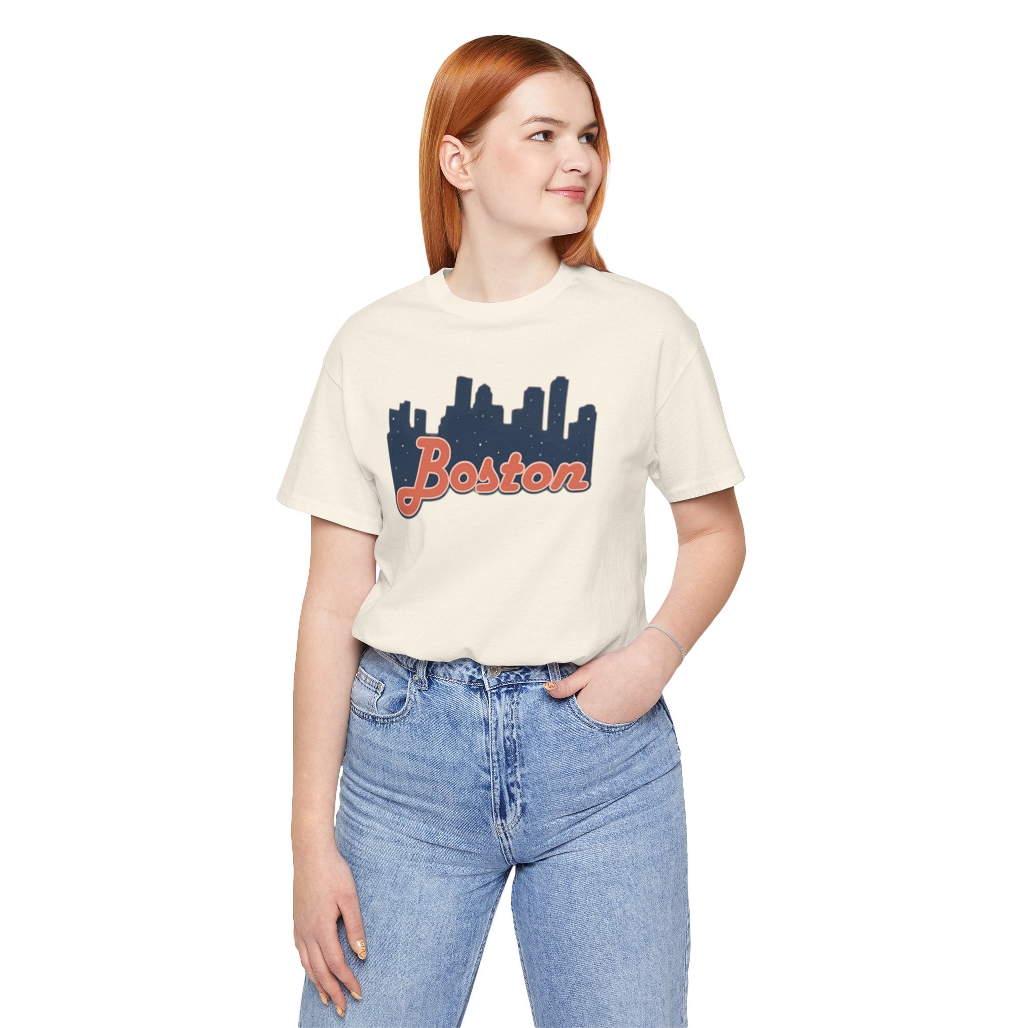 Boston Skyline Tee — Vintage Script City Skyline T-Shirt