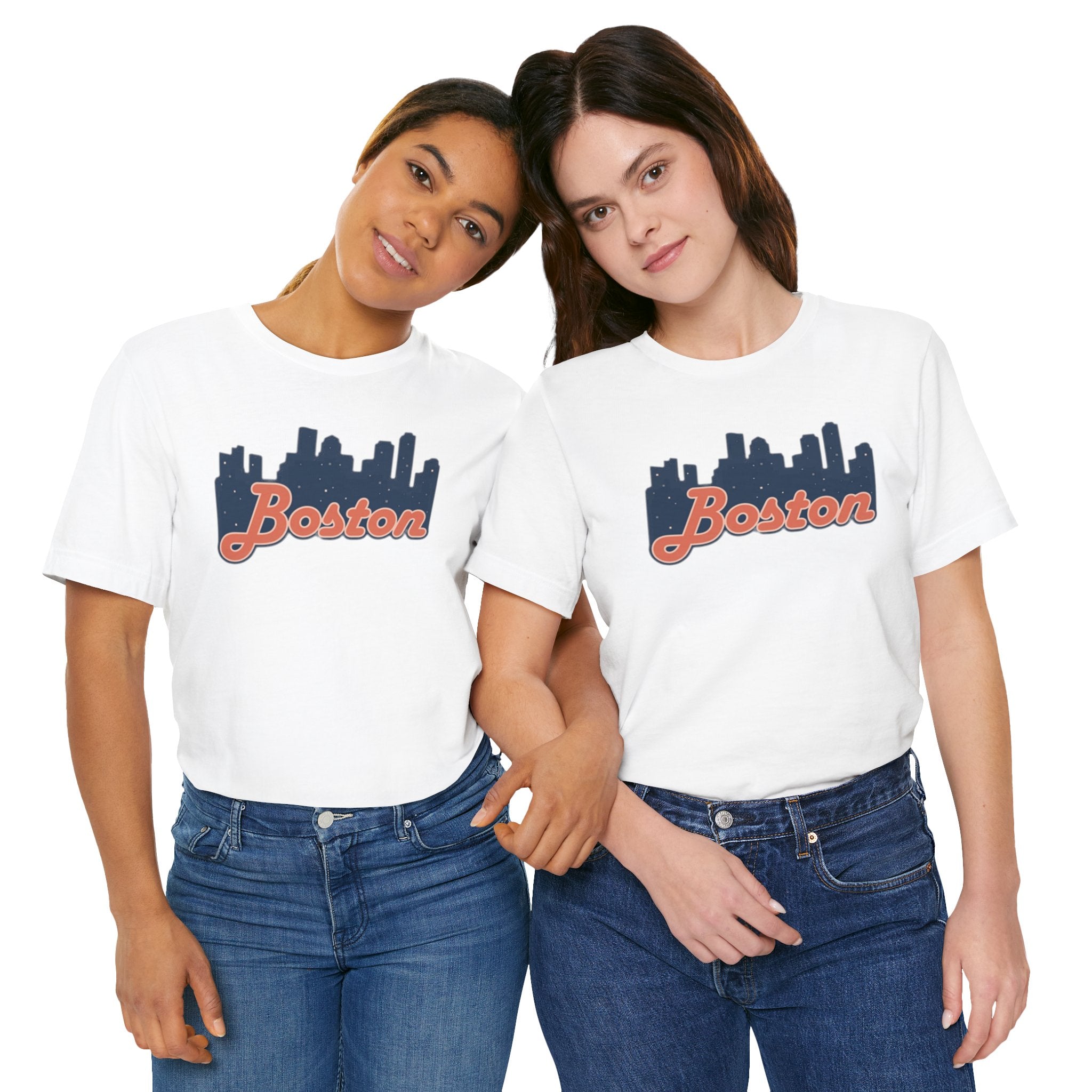 Boston Skyline Tee — Vintage Script City Skyline T-Shirt