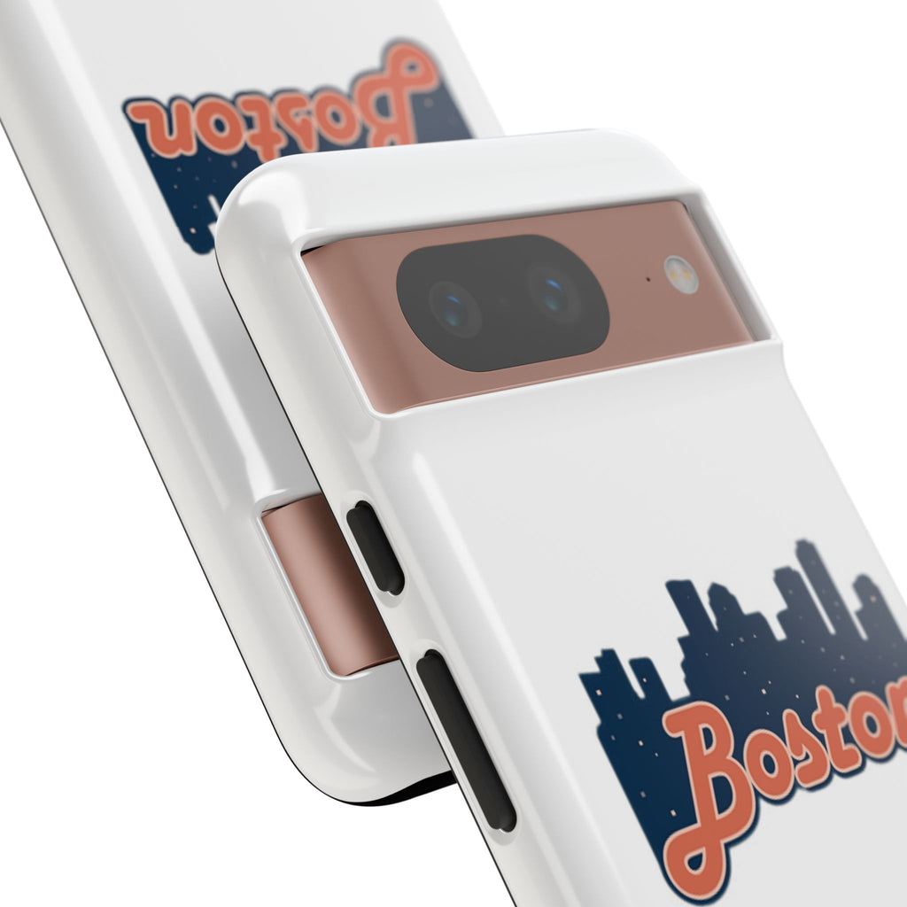 Boston Skyline Tough Phone Case — Vintage Script City Silhouette