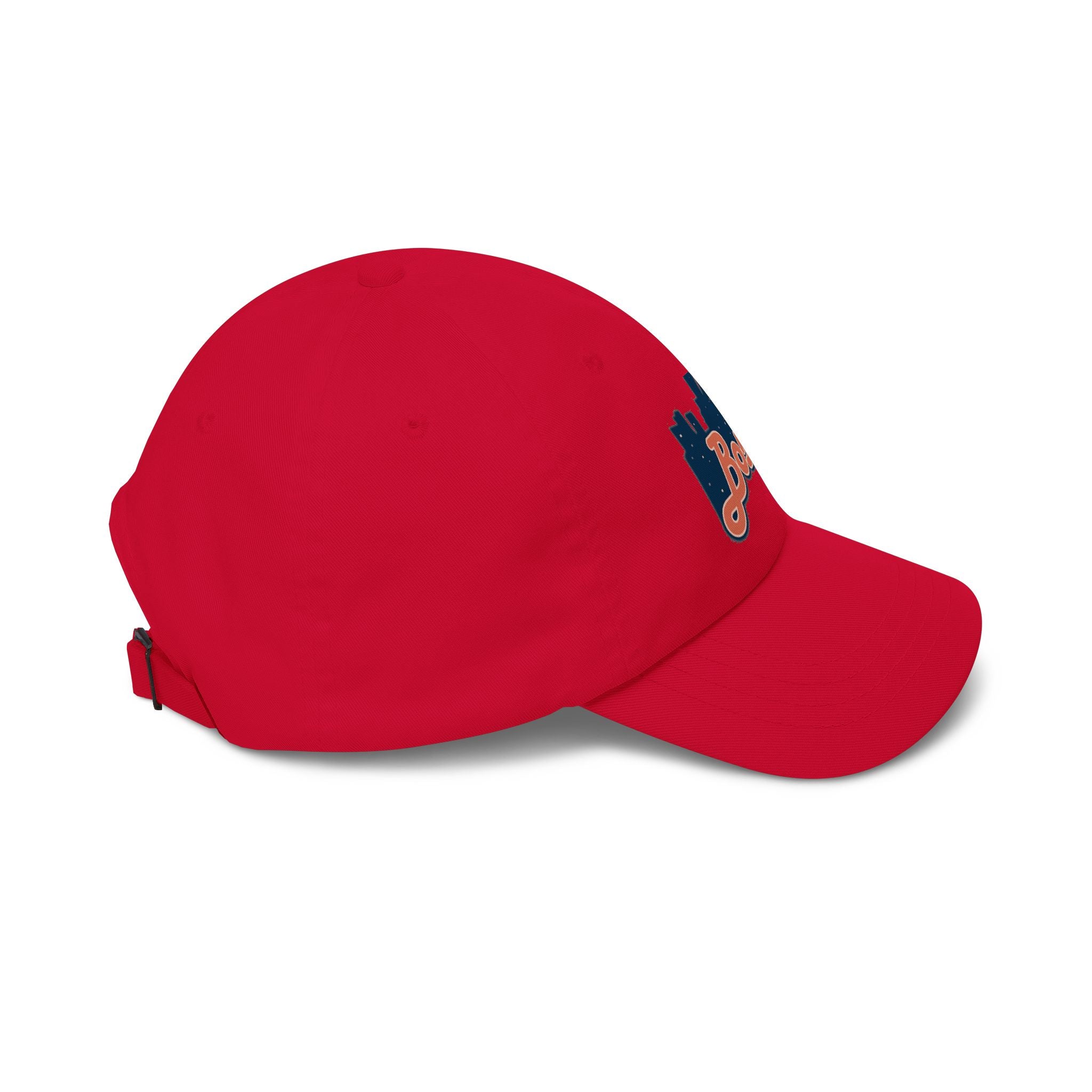 Boston Skyline Dad Cap — Vintage Script Embroidered Baseball Hat