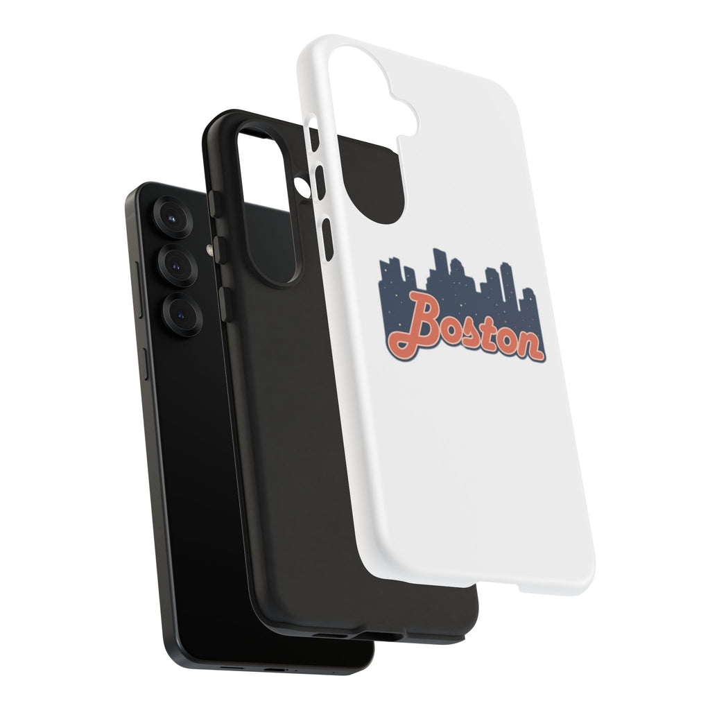 Boston Skyline Tough Phone Case — Vintage Script City Silhouette