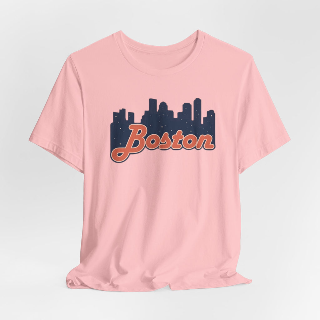 Boston Skyline Tee — Vintage Script City Skyline T-Shirt