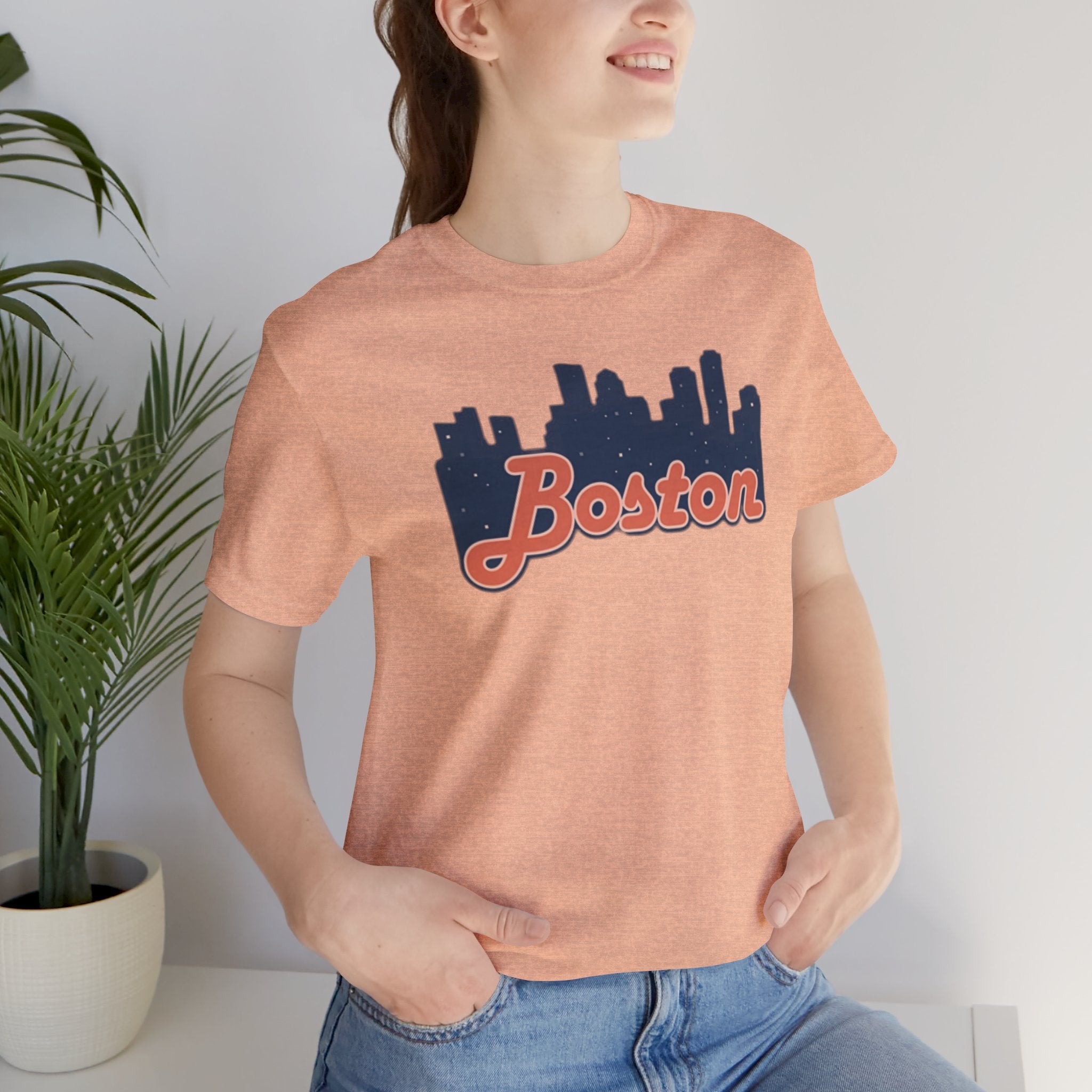 Boston Skyline Tee — Vintage Script City Skyline T-Shirt