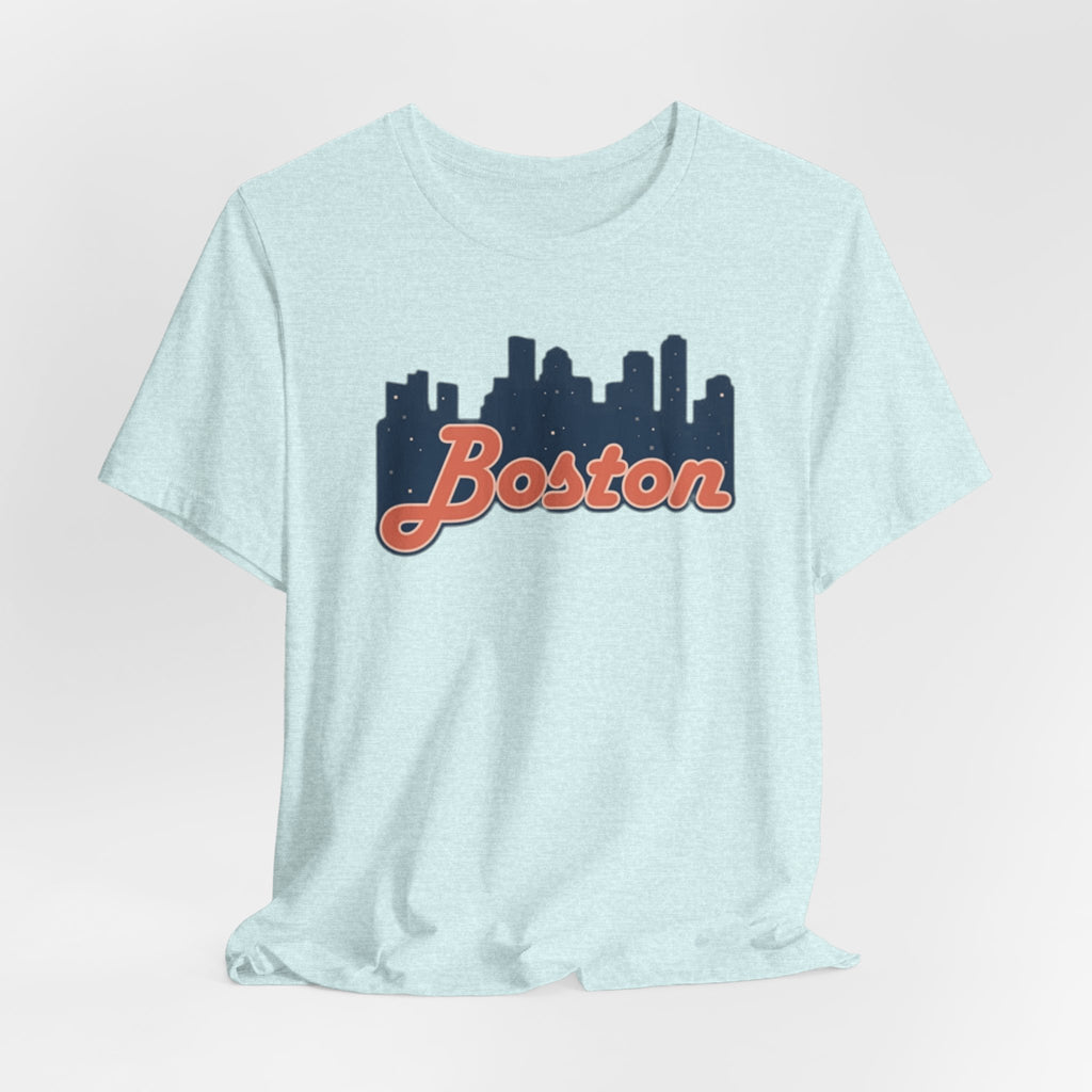 Boston Skyline Tee — Vintage Script City Skyline T-Shirt