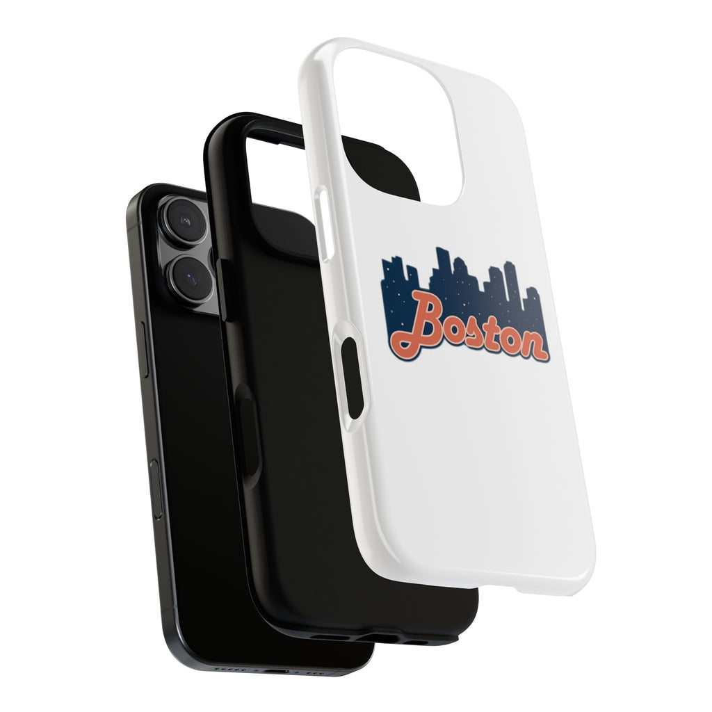 Boston Skyline Tough Phone Case — Vintage Script City Silhouette