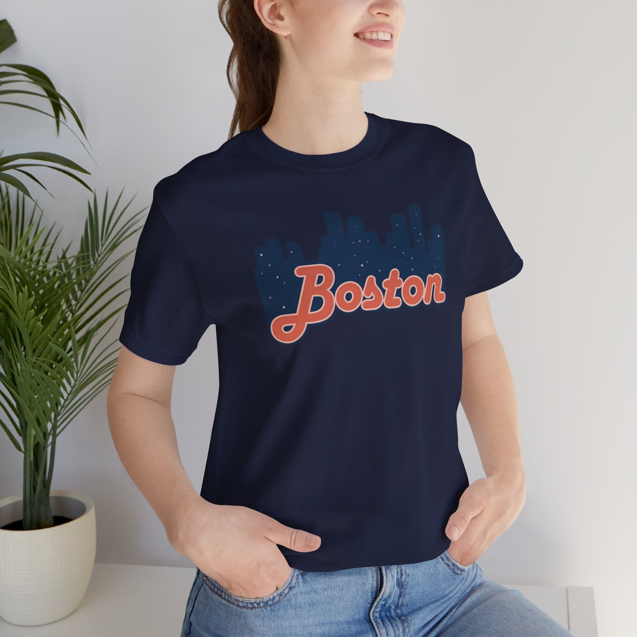 Boston Skyline Tee — Vintage Script City Skyline T-Shirt