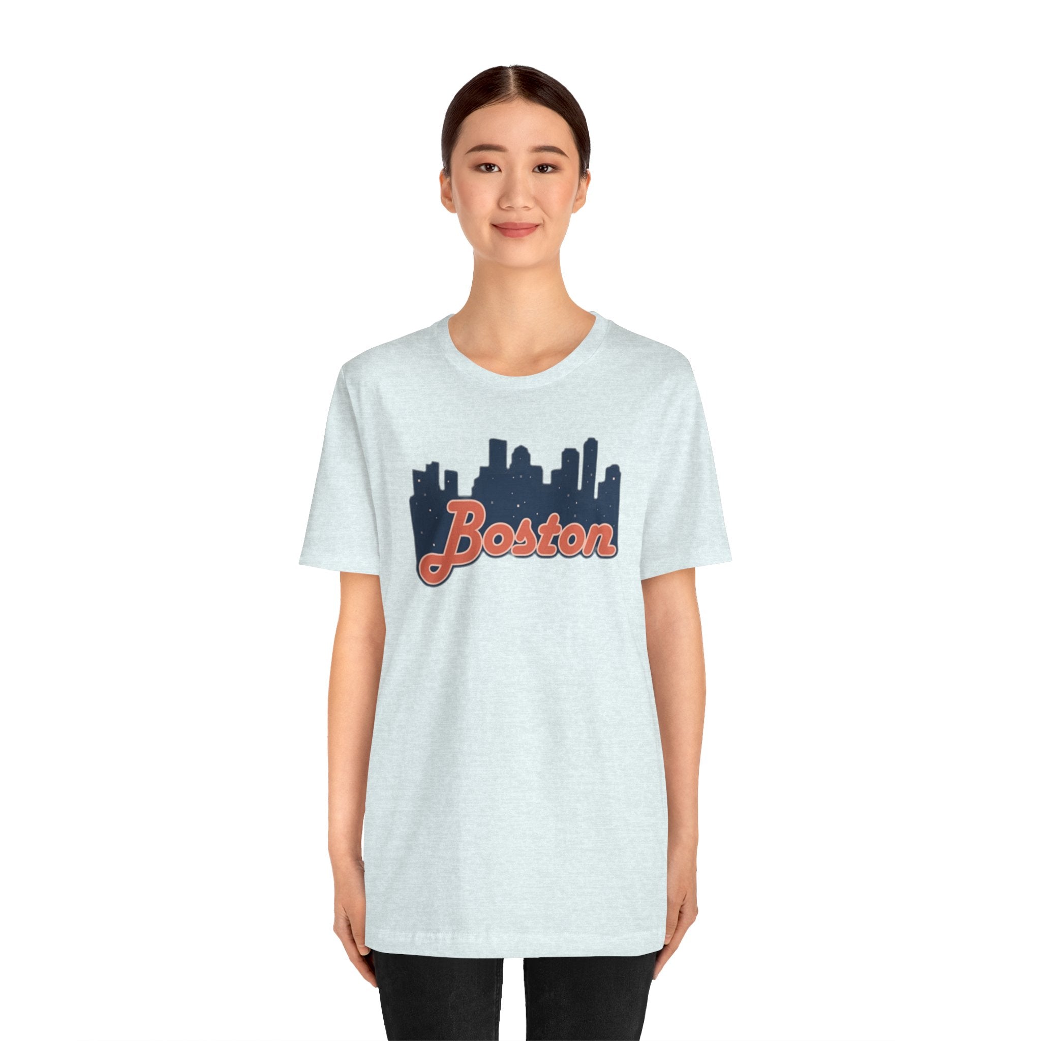 Boston Skyline Tee — Vintage Script City Skyline T-Shirt
