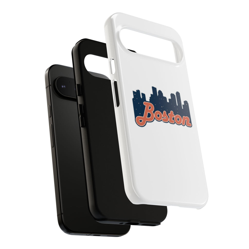Boston Skyline Tough Phone Case — Vintage Script City Silhouette