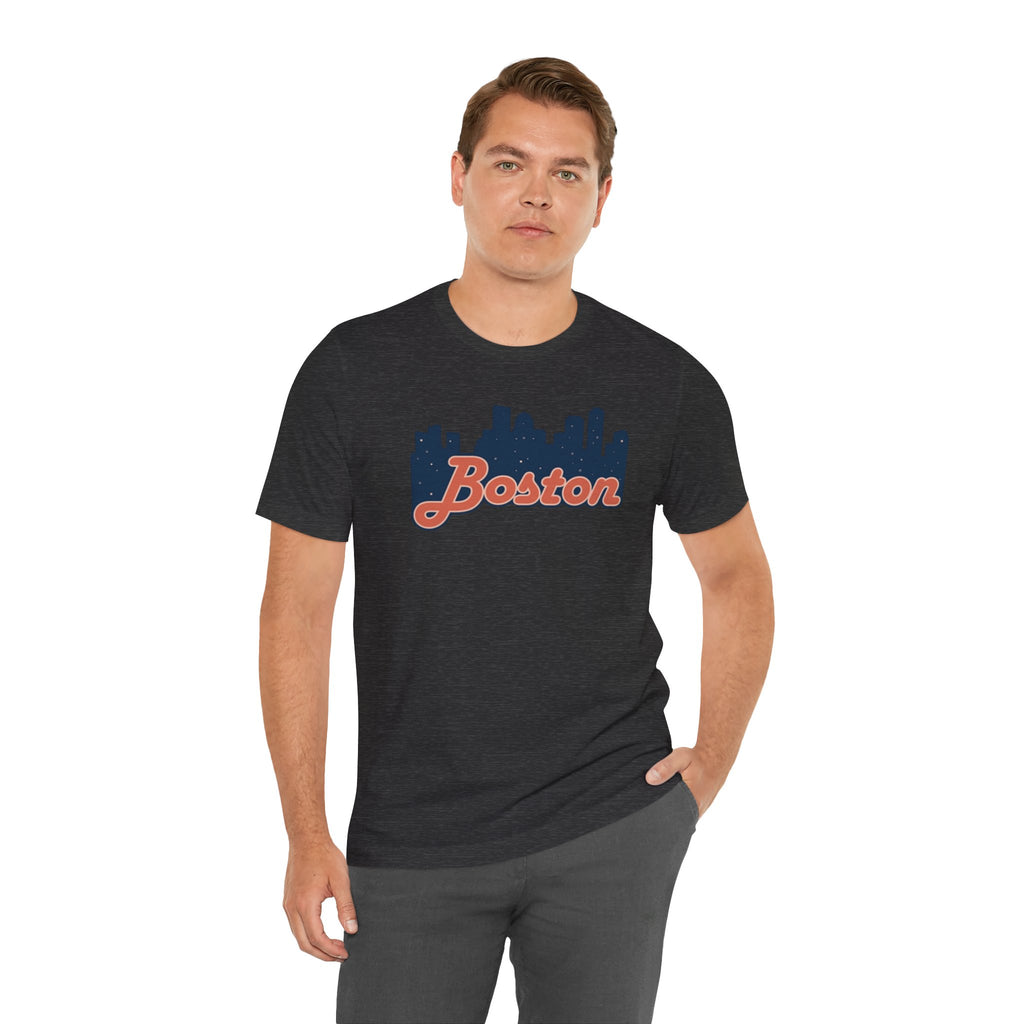 Boston Skyline Tee — Vintage Script City Skyline T-Shirt