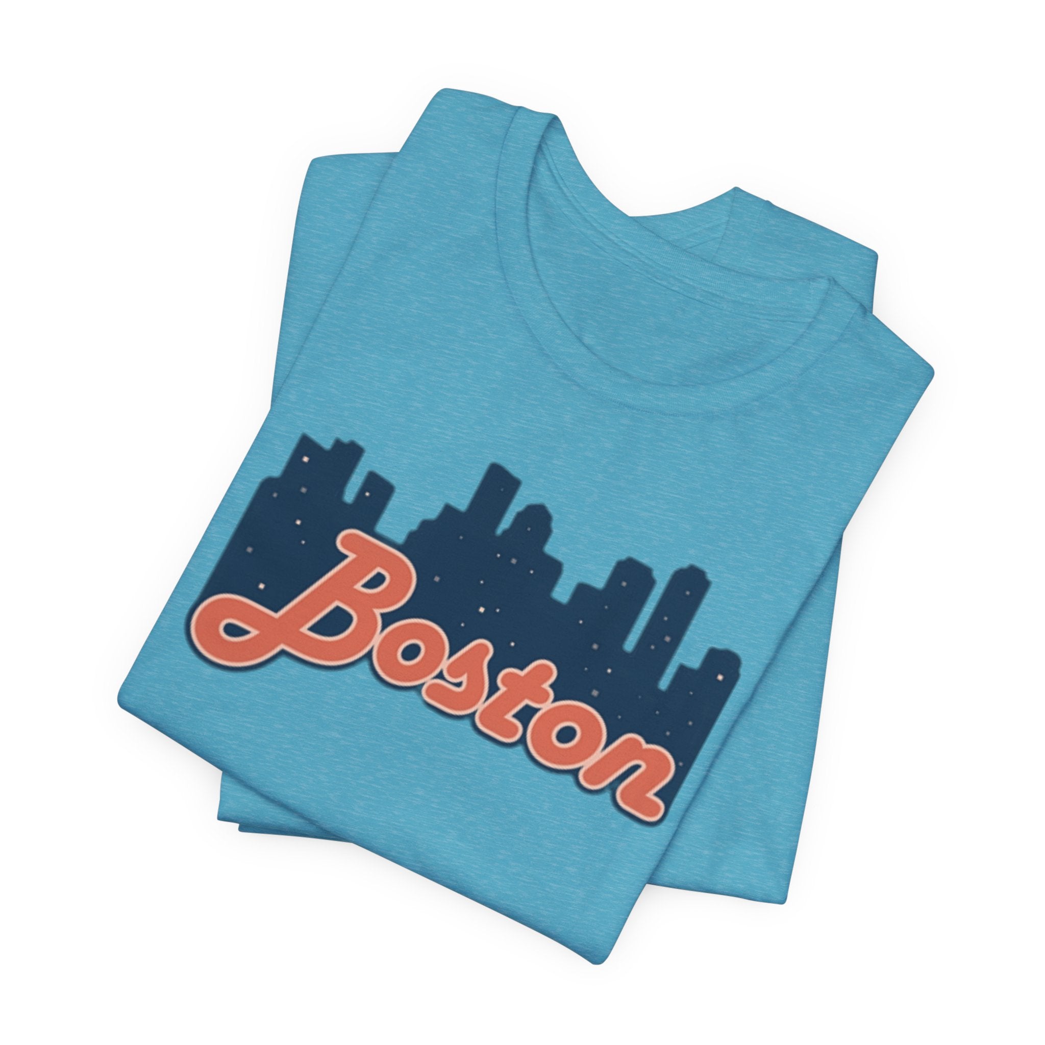 Boston Skyline Tee — Vintage Script City Skyline T-Shirt