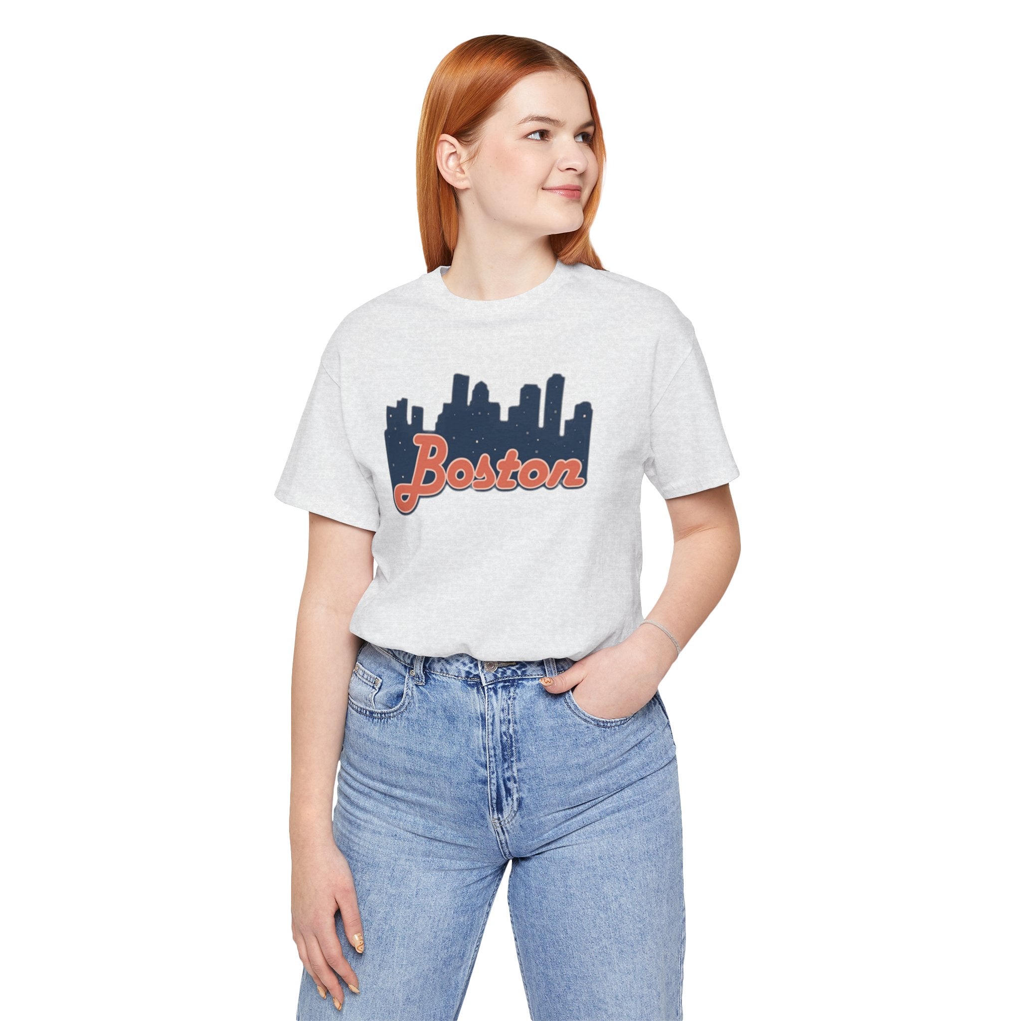 Boston Skyline Tee — Vintage Script City Skyline T-Shirt